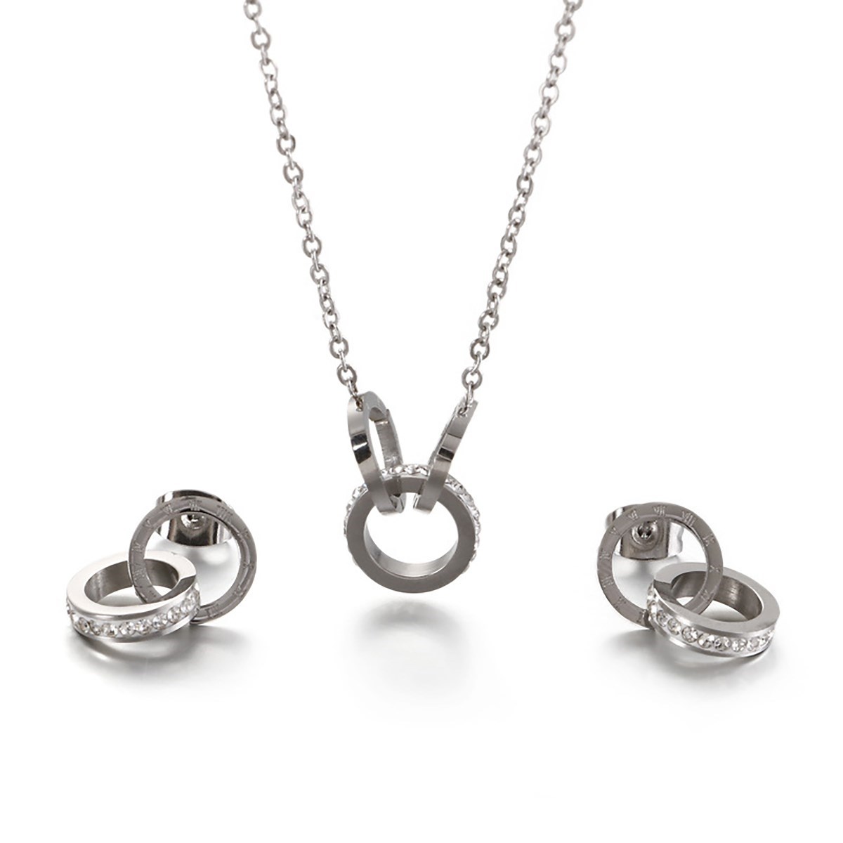 Boucles d'oreilles anneaux entrelacés ALANA