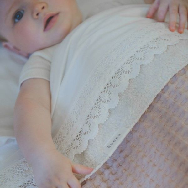 Koeka Crochet Ledikantlaken - 110 x 140 cm - Warm White