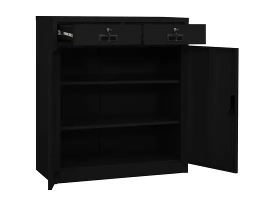 Armoire de bureau Noir 90x40x102 cm Acier