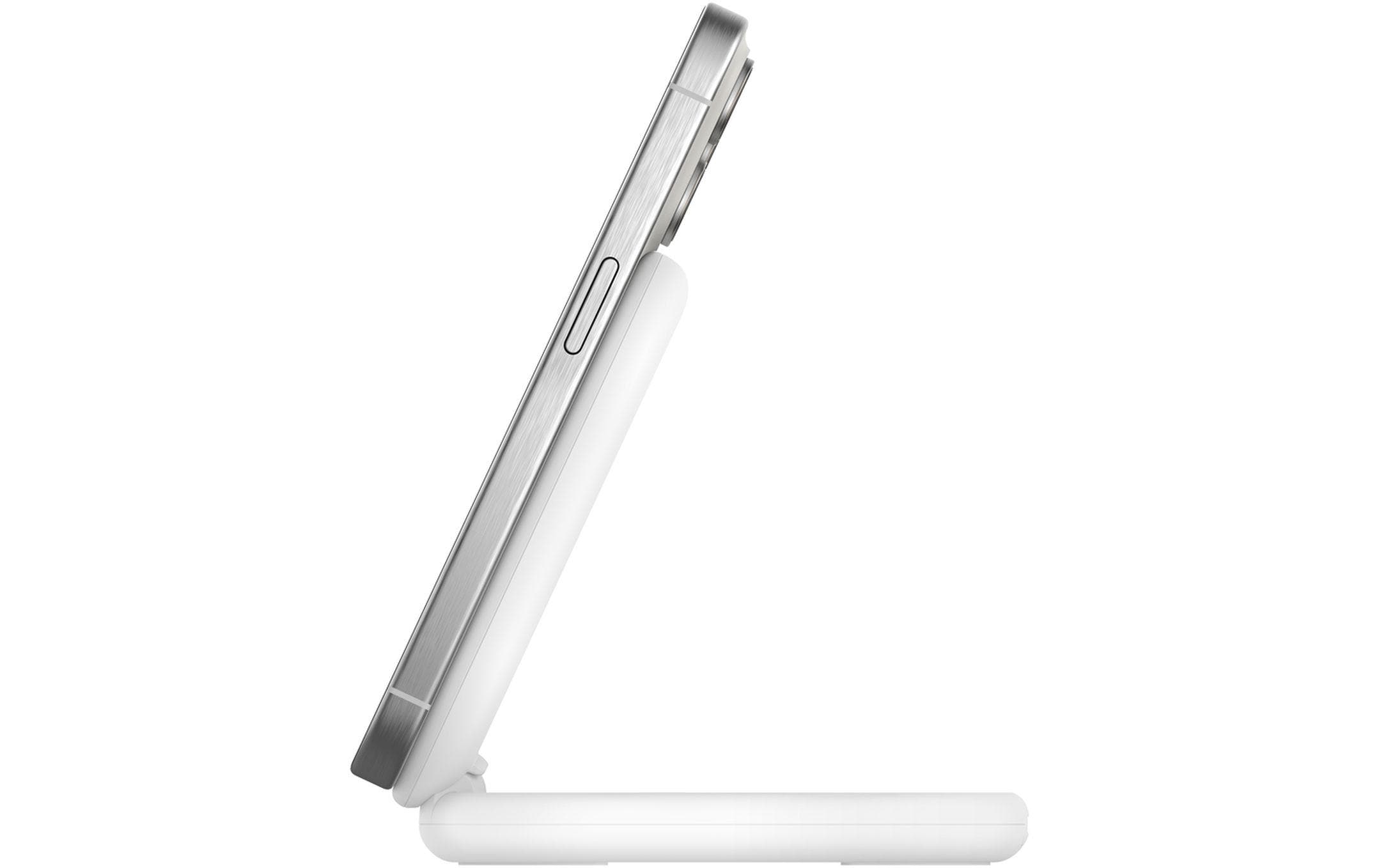 Wireless Charger Boostcharge klappbar Weiss inkl. NetzteilVerstellbare kabellose magnetische Ladestation mit Qi2