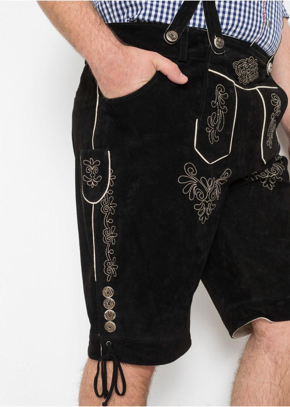 Culotte courte bavaroise en cuir Regular Fit