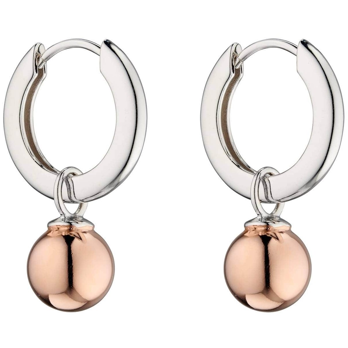 Boucle d'oreille plaqué or rose en argent 925/1000