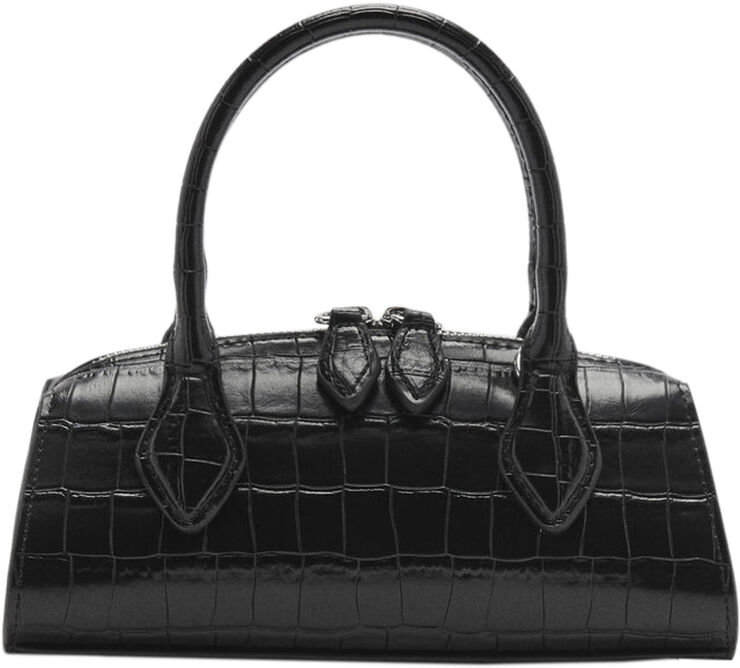 MANGO Croc-effect bag Black