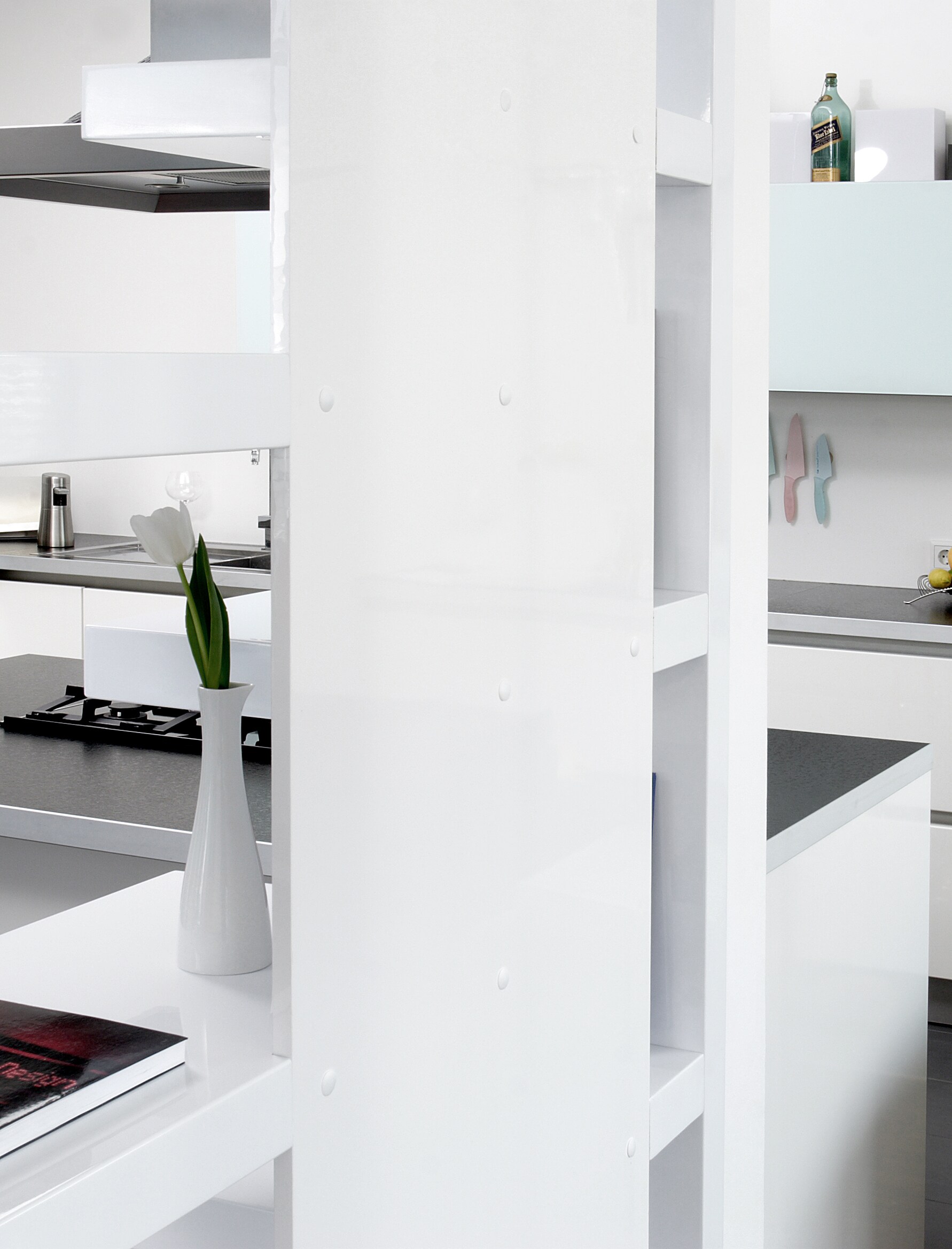 Raumteiler weiß Standregal Regal Trennwand Bücherregal Wohnzimmer Schrank