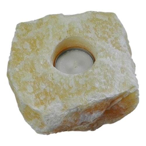 Bougeoir en calcite jaune petite