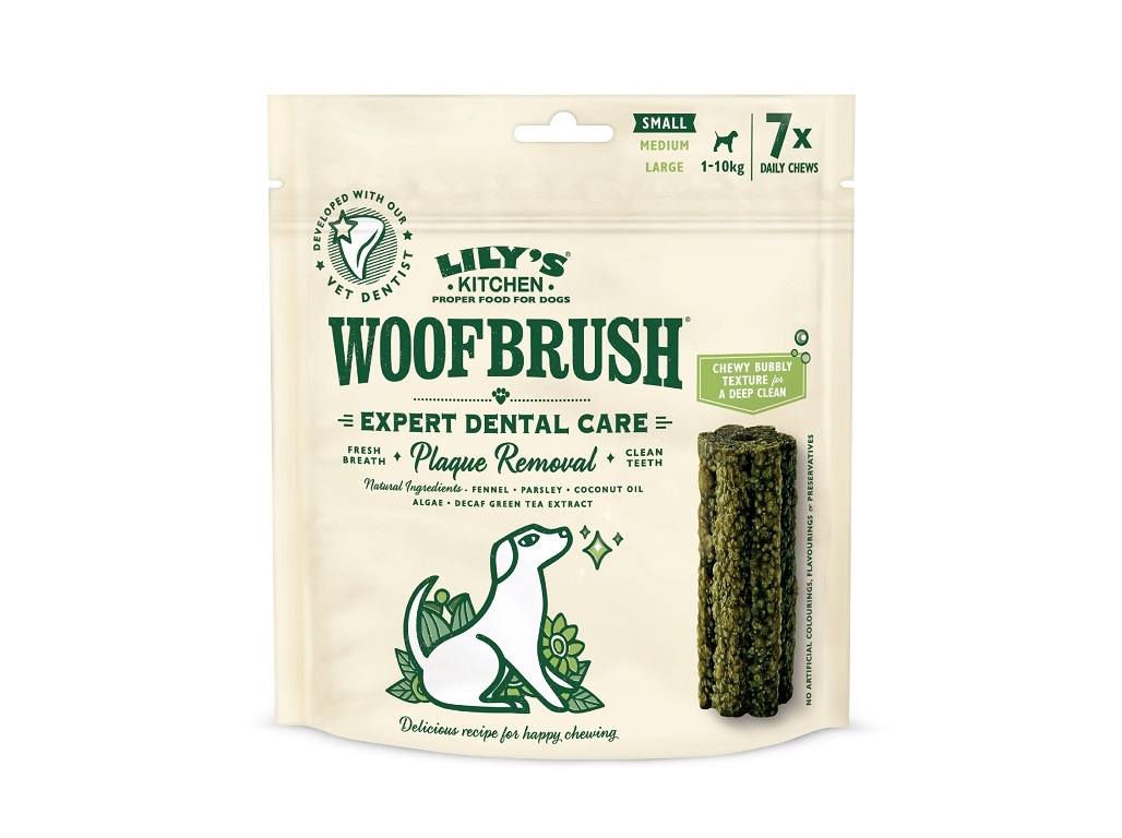 SNACKS DENTAL PARA CÃO LILY'S KITCHEN WOOFBRUSH PEQUENO 154G