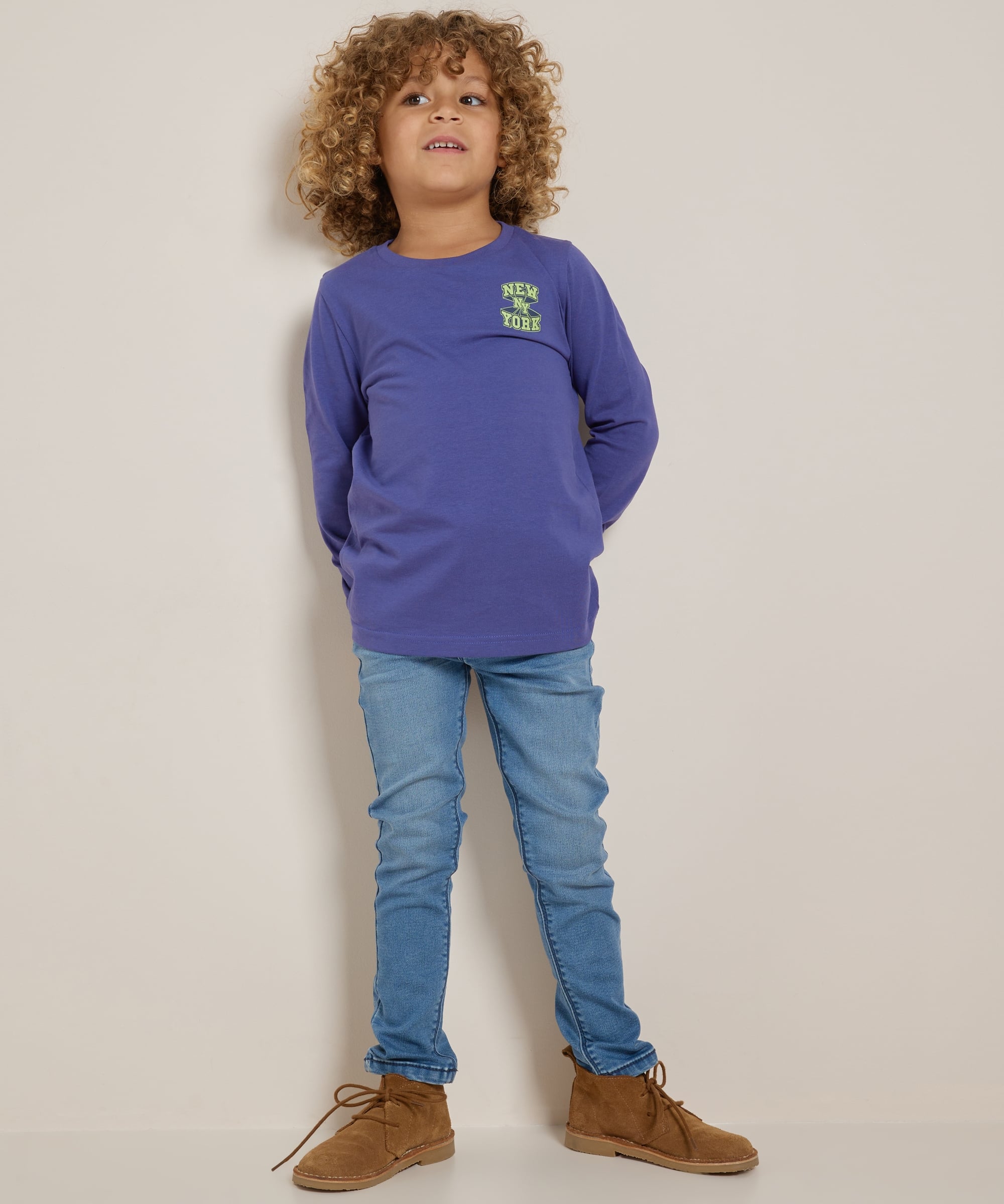 jersey top met prints
