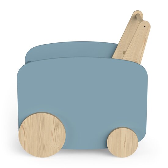 Firmiana Chariot de Rangement   Bleu Orage / Bois Naturel        de               CBA Meubles