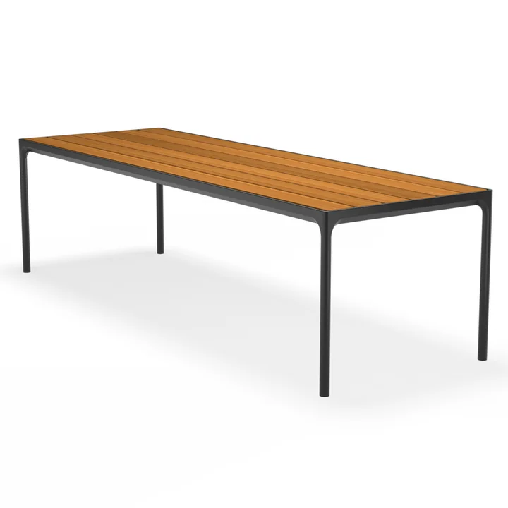 HOUE - FOUR Outdoor Tisch, 270 x 90 cm, Bambus / schwarz