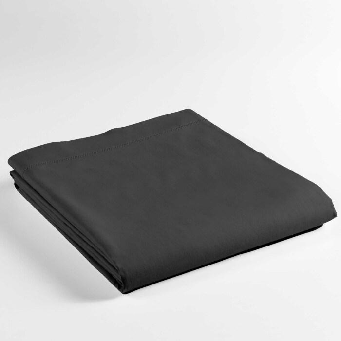 DRAP PLAT 180X290CM UNI 57 FILS LINA NOIR