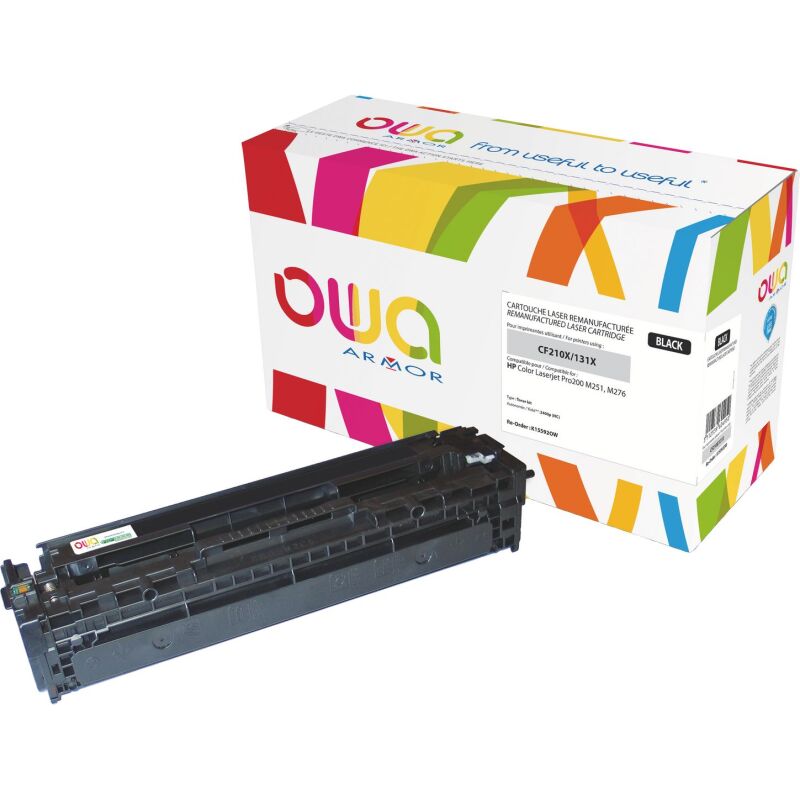 Toner Owa compatible HP 131X-CF210X haute capacité noir pour imprimante laser