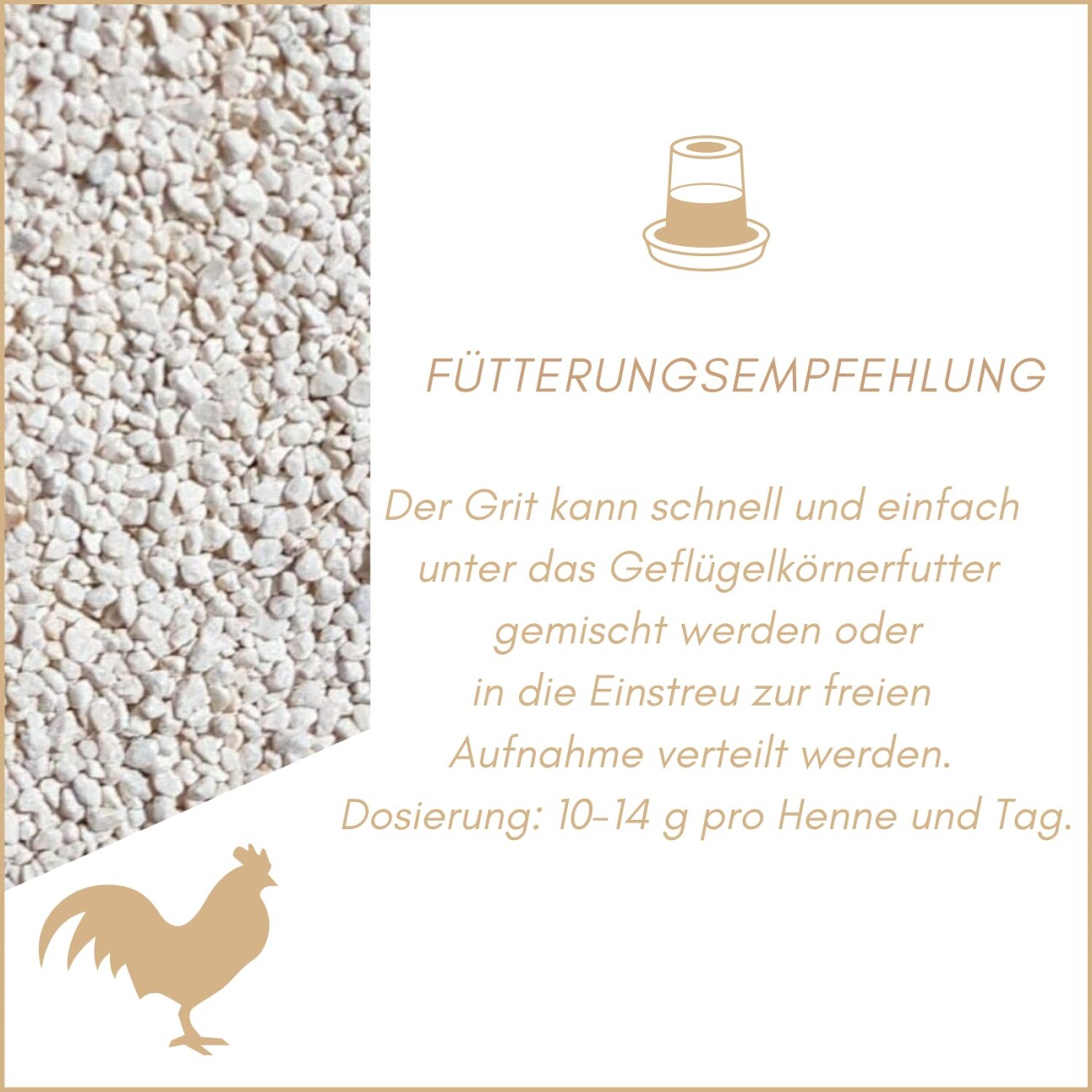 Supravit Kalkgrit für Hühner I Futterkalk Ergänzungsfutter für Hühner, Wachteln, Enten & anderes Legegeflügel I hoher Anteil an Calcium für Starke Eierschalen und eine gesunde Verdauung