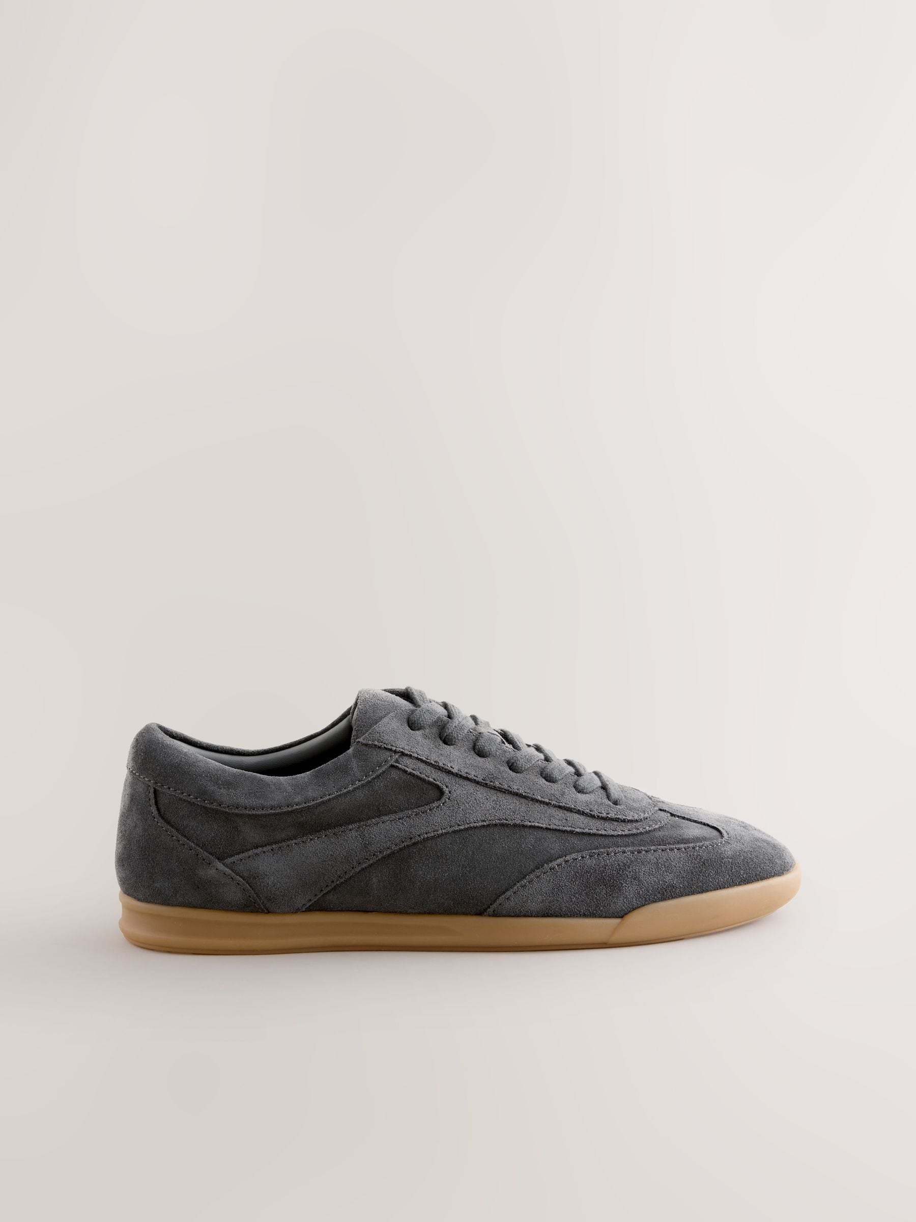 Grijs - Slim Sole Suede Smart Casual Trainers