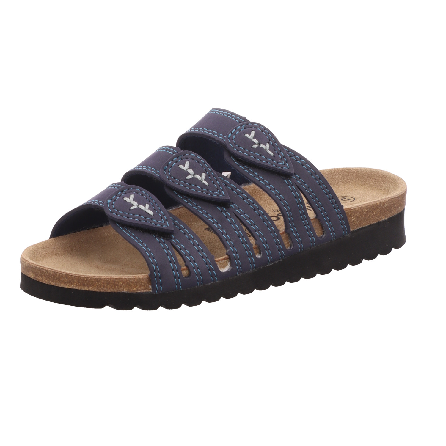 Alyssa Damen-Pantolette Blau-Schwarz