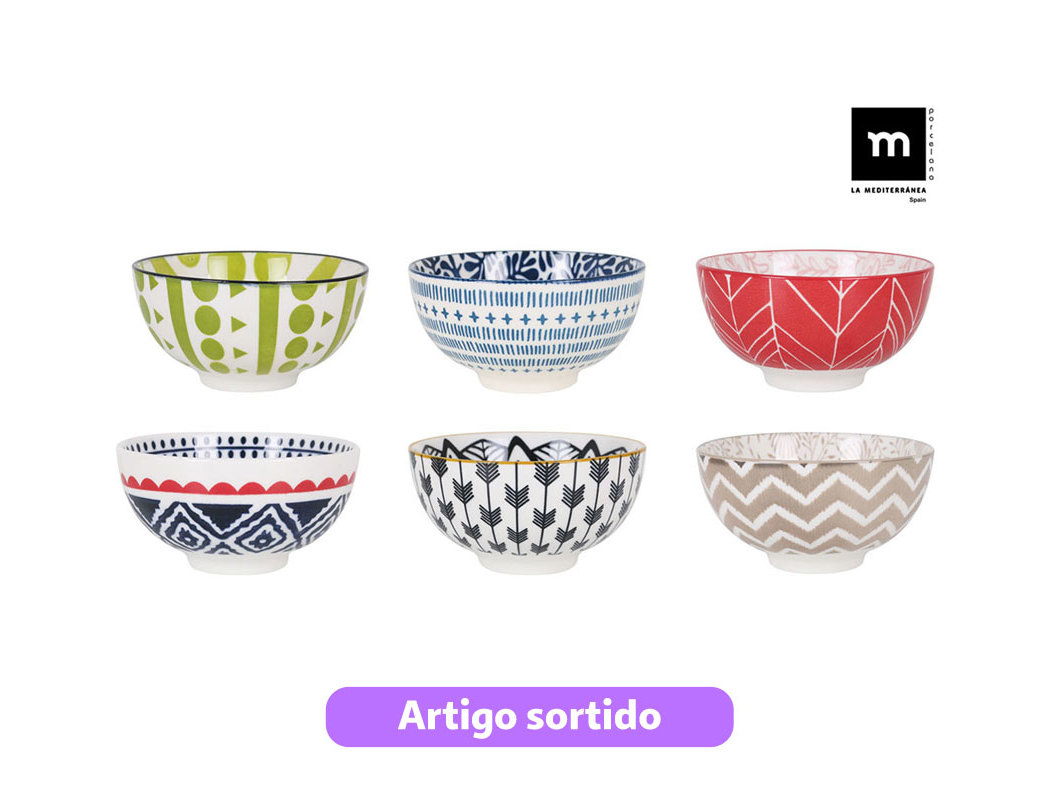 TAÇA LA MEDITERRÂNEA 11X5.8CM CORES SORTIDAS
