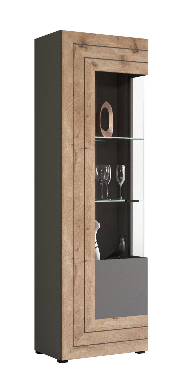 Vitrine FRENO I Oak/ grau