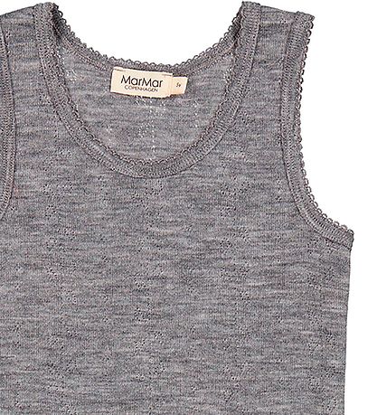 MarMar Unterhemd - Wolle - Pointelle - Tavi - Grey Melange