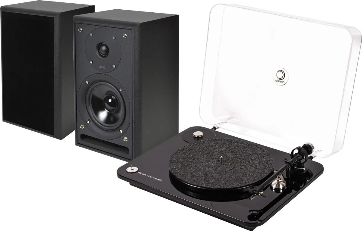 Elipson Chroma 400 Noir laqué   Eltax Monitor III BT Phono Noir Chaînes vinyle