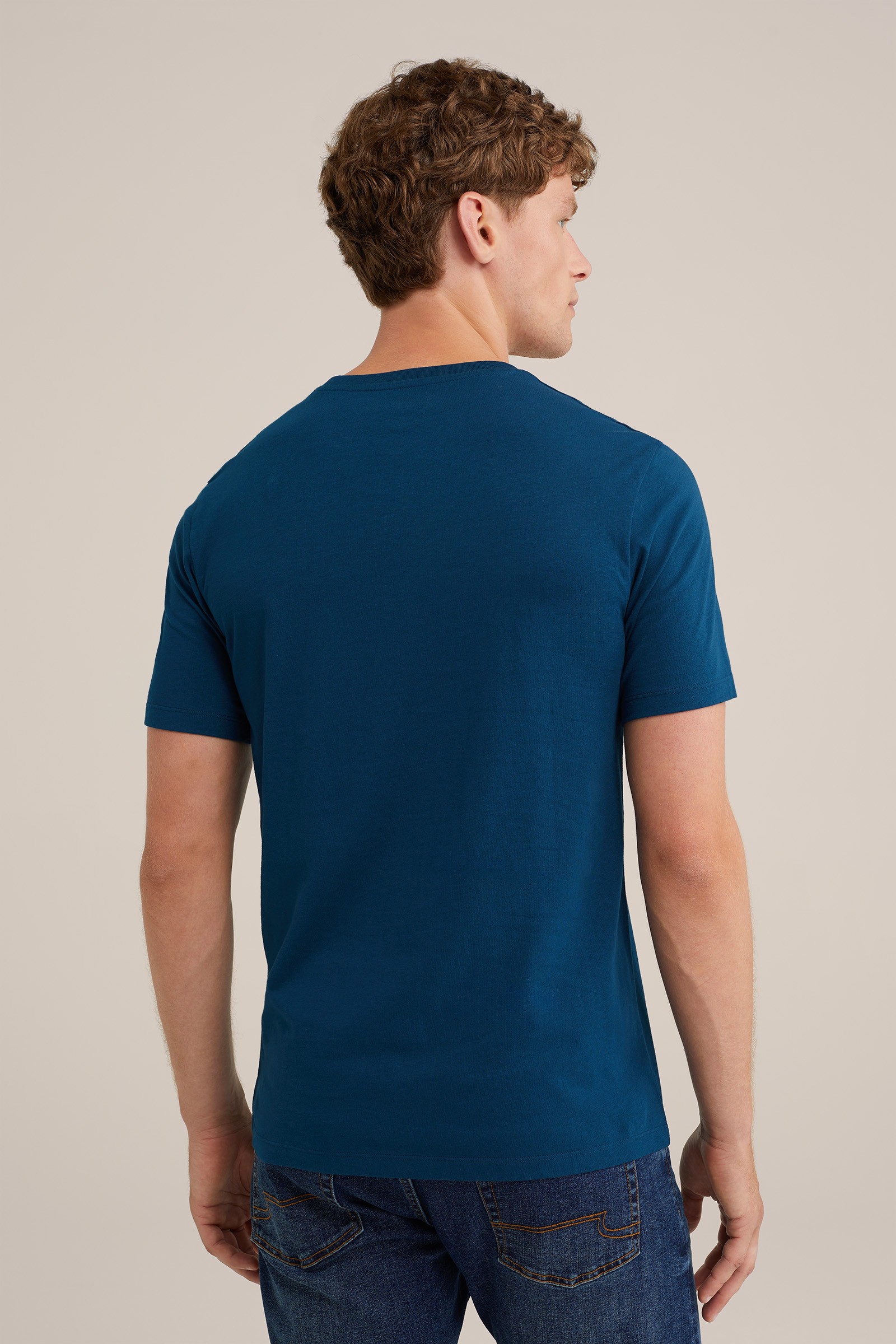 T-shirt met opdruk WE Fashion Petrol