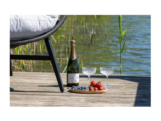 Lot de 2 plateaux de service bambou naturel