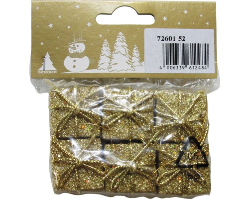 Kerstboomversiering, verpakking van 6, goud