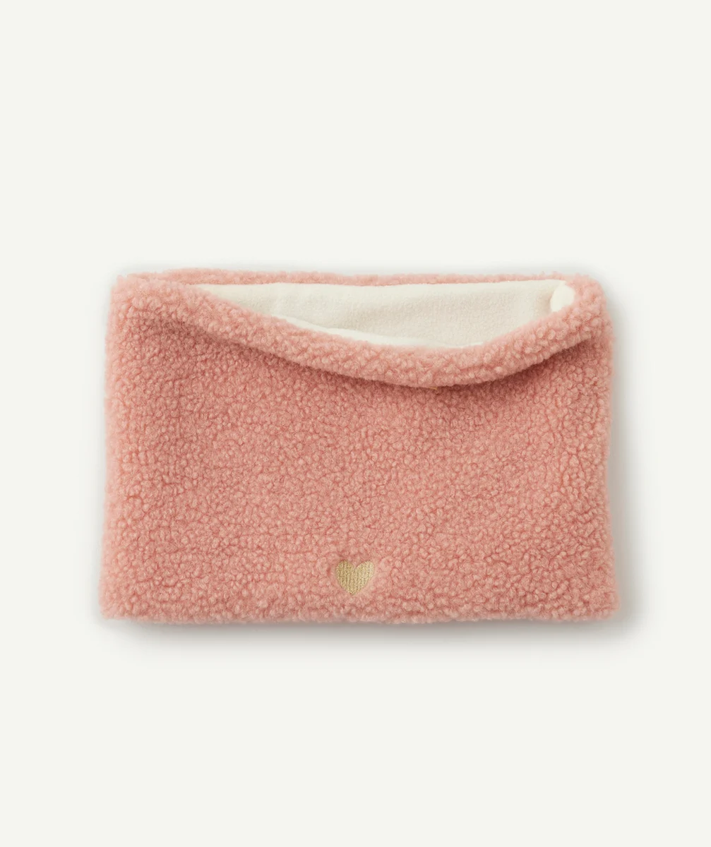 SNOOD FILLE EN MOUTON ROSE ET INTÉRIEUR POLAIRE ÉCRU