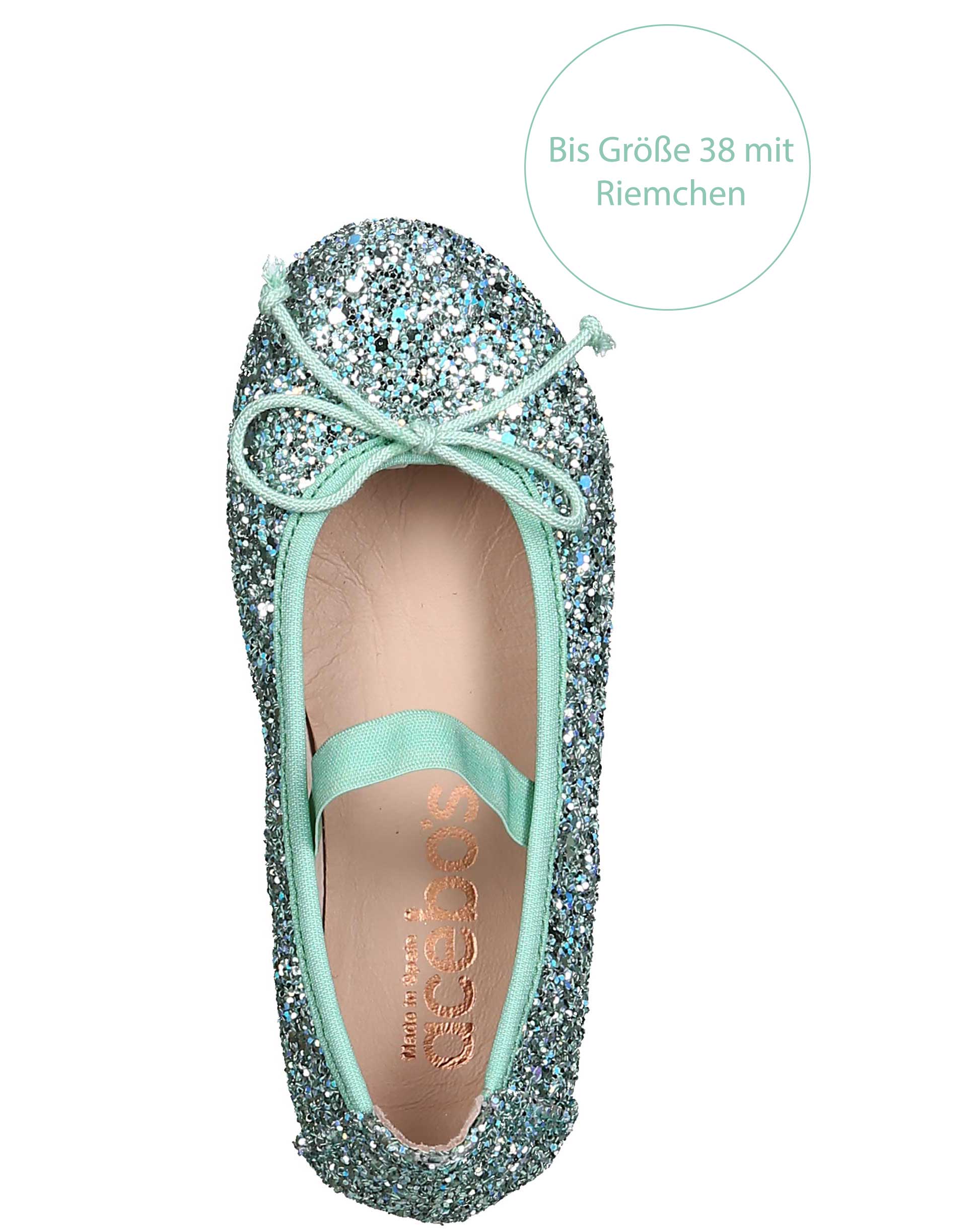Ballerinas GLITTER in grün