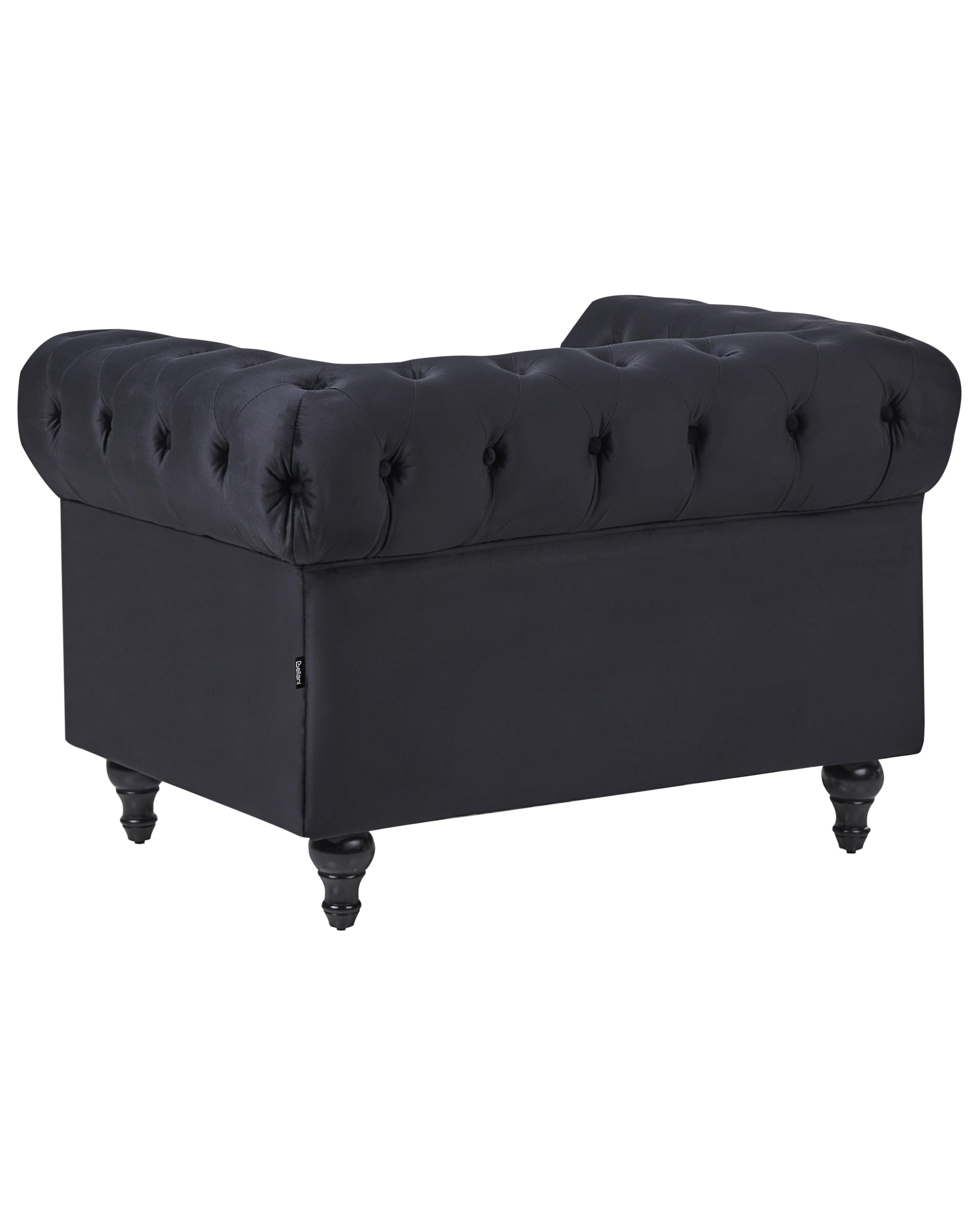 Fauteuil CHESTERFIELD Fluweel Zwart