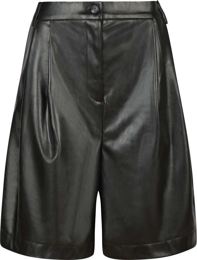 Neo Noir Nika Bermuda PU Shorts Black