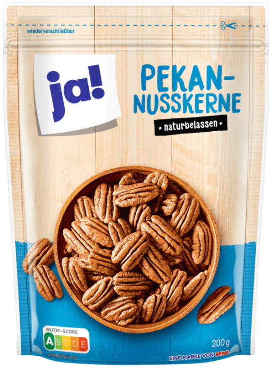 ja! Pekan-Nusskerne naturbelassen 200g MHD:11.6.25