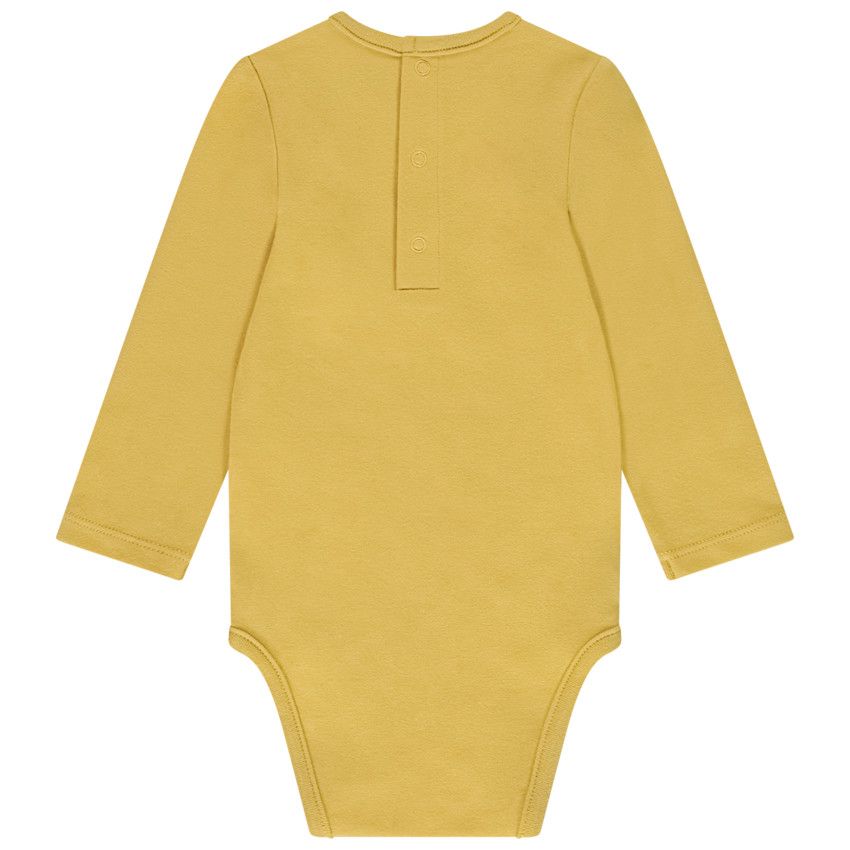 Lot de 3 bodies manches longues unis pour bébé - Jaune