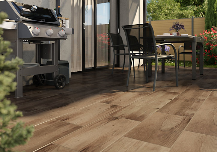 Carrelage extérieur Norwegio marron clair 30 x 60 cm