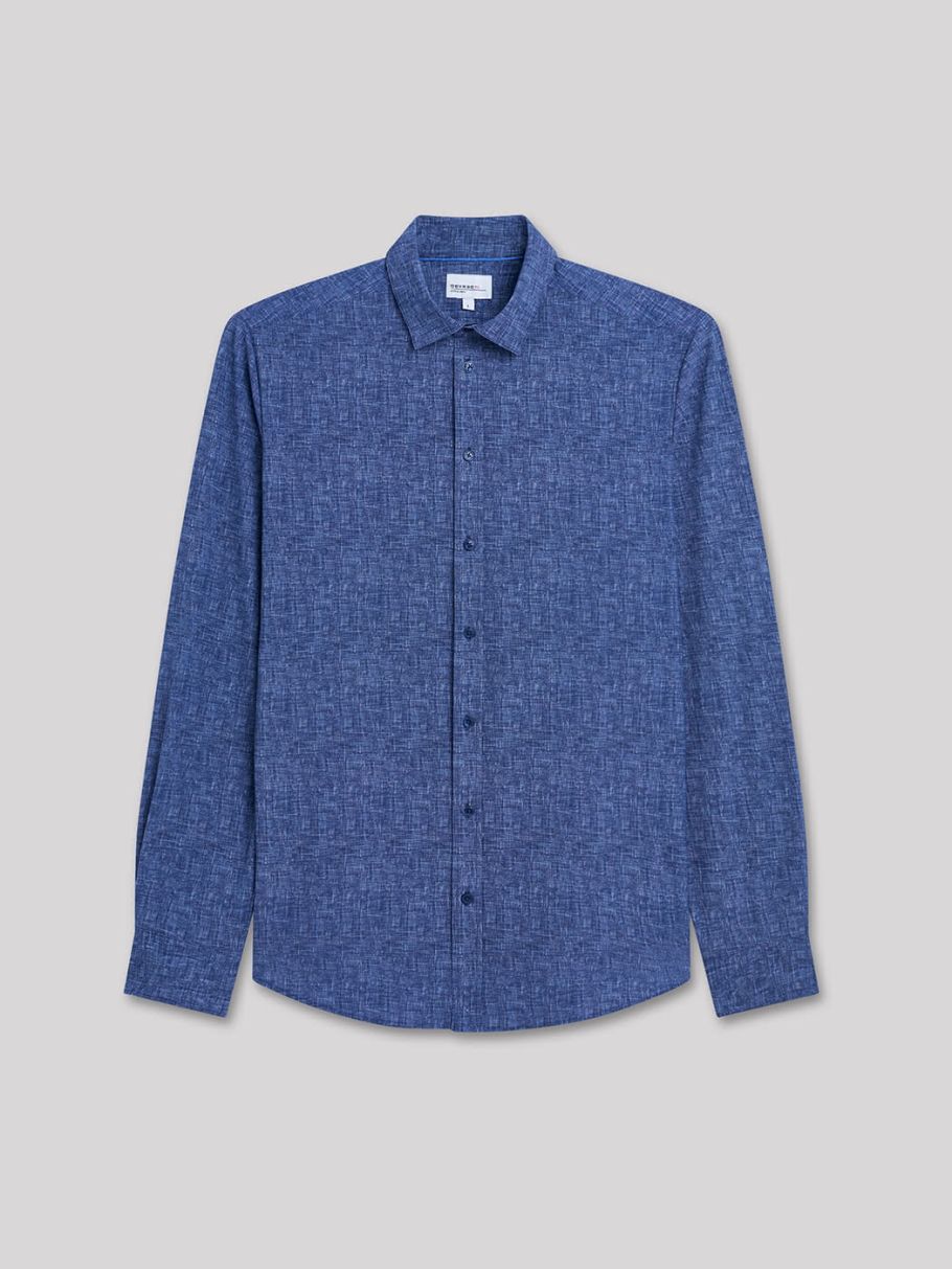 Chemise extra-slim stretch faux uni