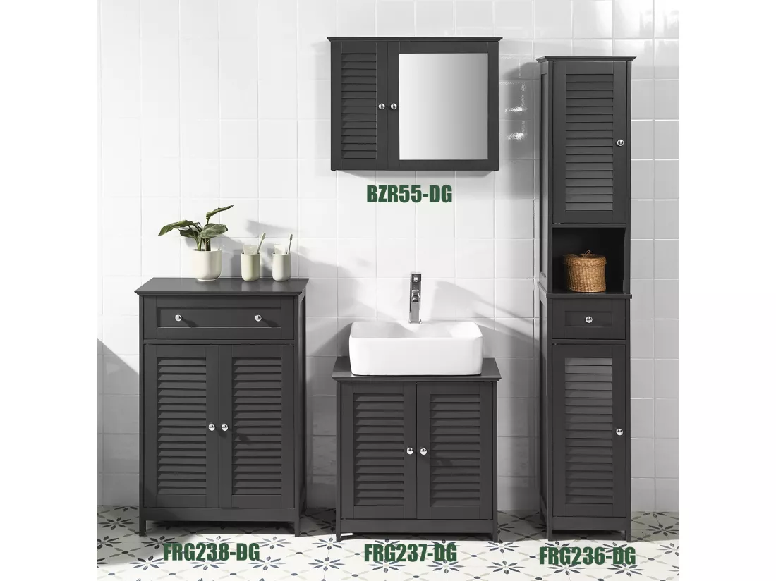 Meuble Rangement Salle De Bain Armoire Haute Meuble Colonne Placard De Rangement, Frg236-dg