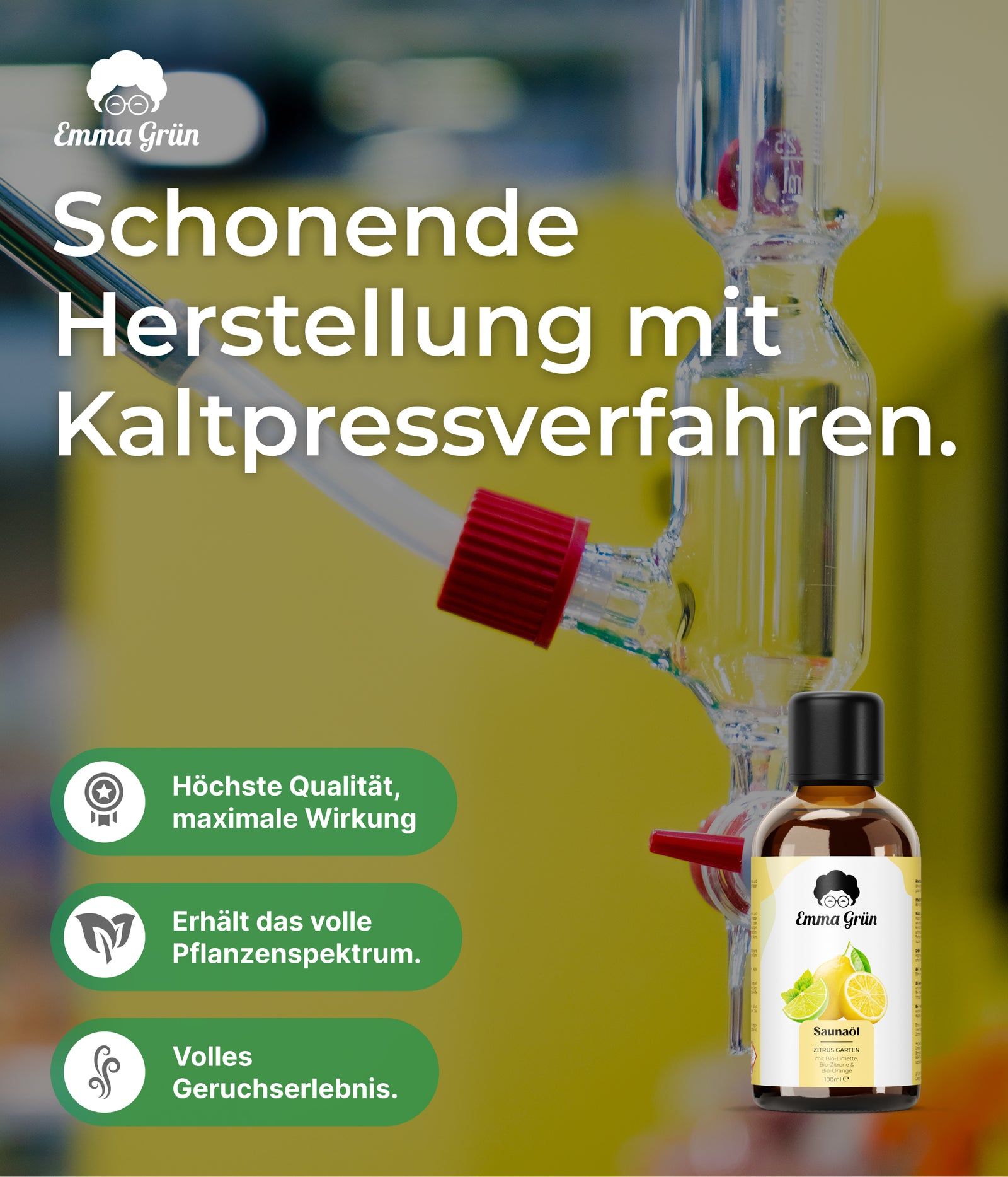 Emma Grün® Bio Saunaöl Zitrus Garten mit Limette, Zitrone & Orange