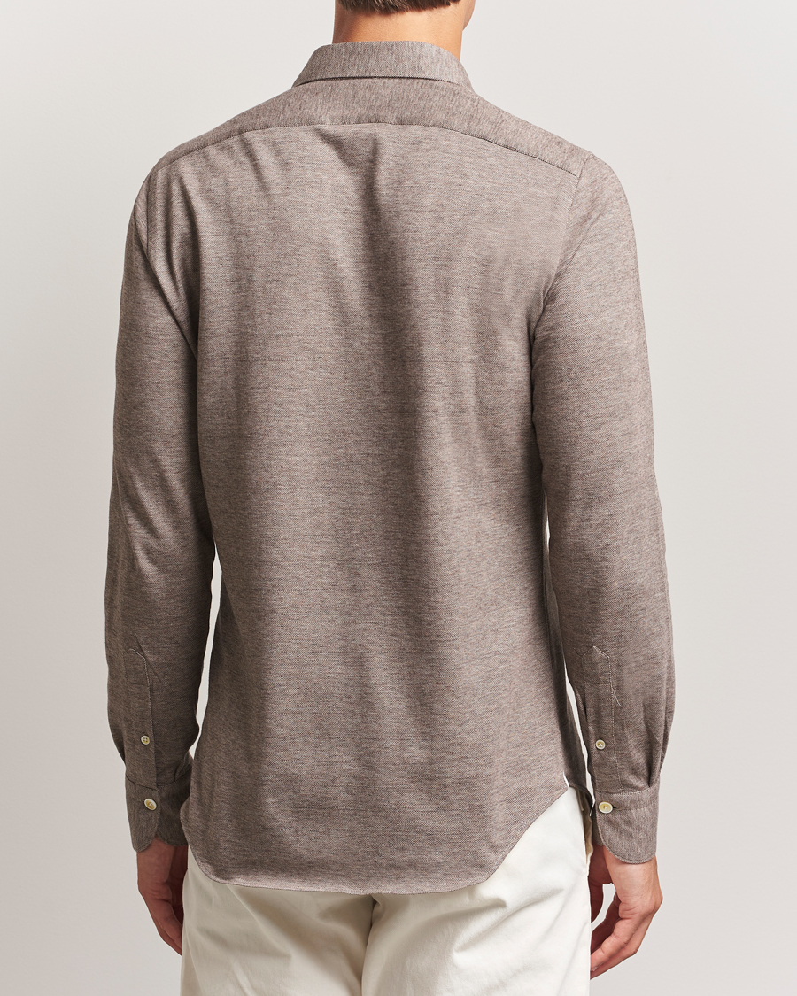 Finamore Napoli Cotton/Cashmere Jersey Polo Beige