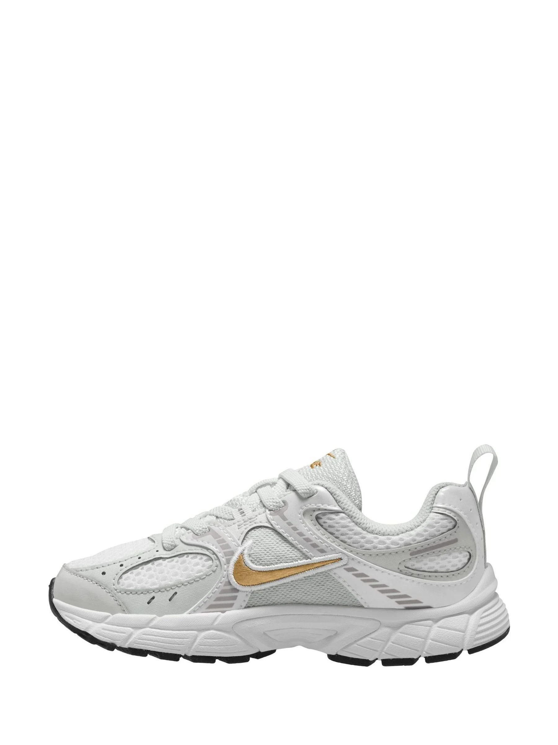 Wit/grijs/Goud - Nike Junior V5 Runner Trainers