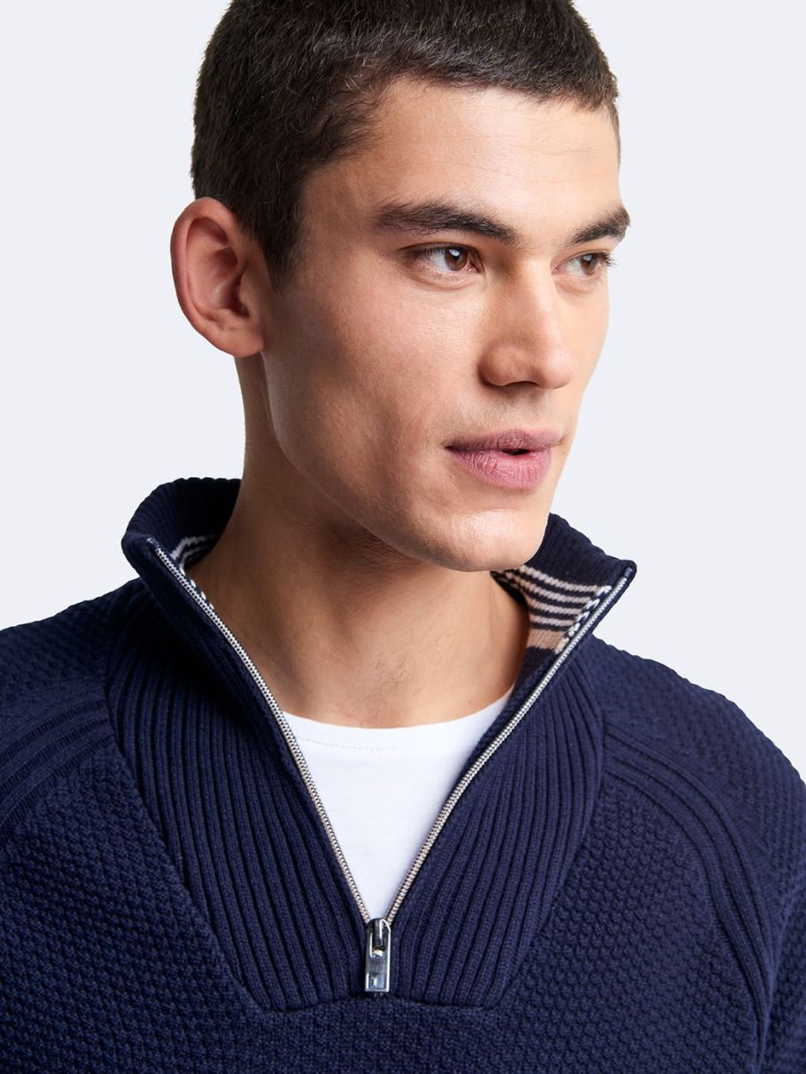 Pull col cheminée en coton