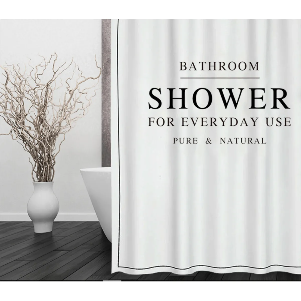 Universal Rideau de douche noir et blanc