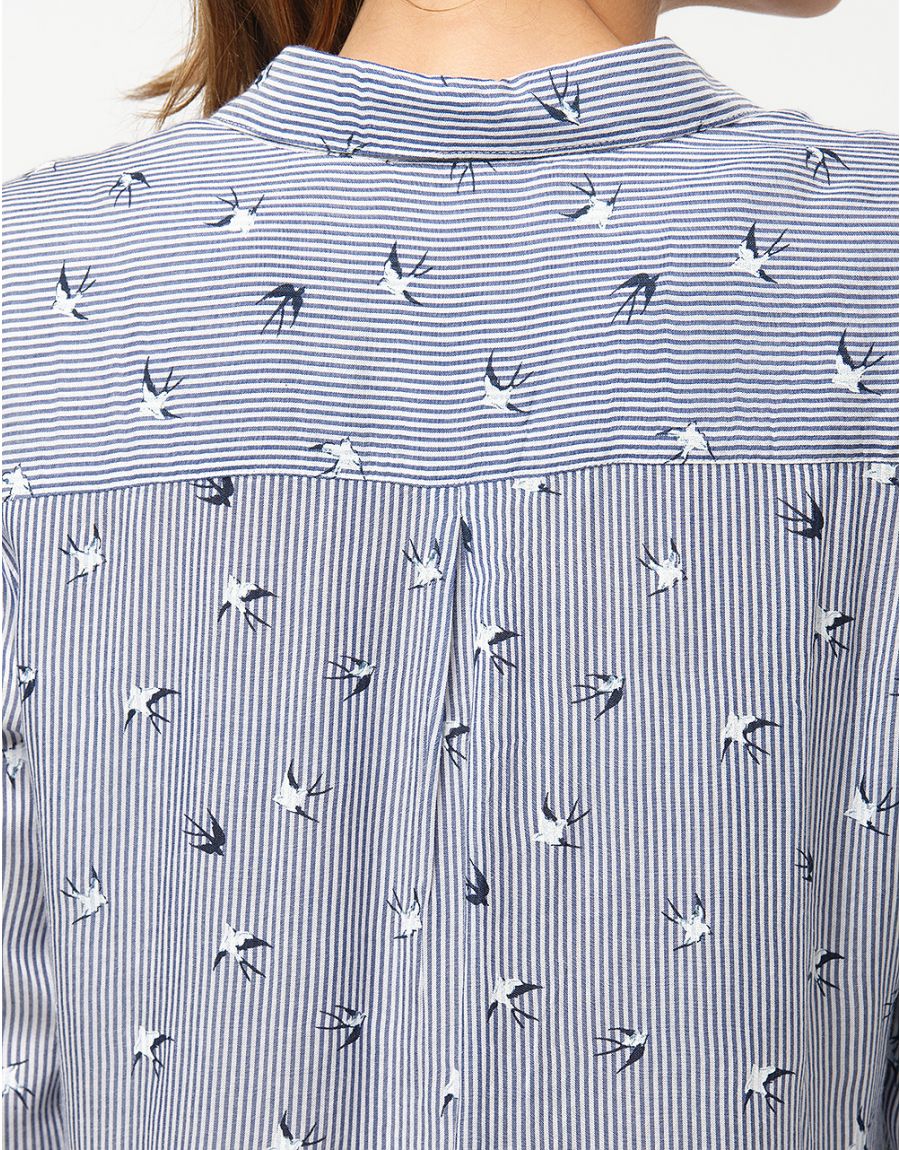 Chemise rayée hirondelles