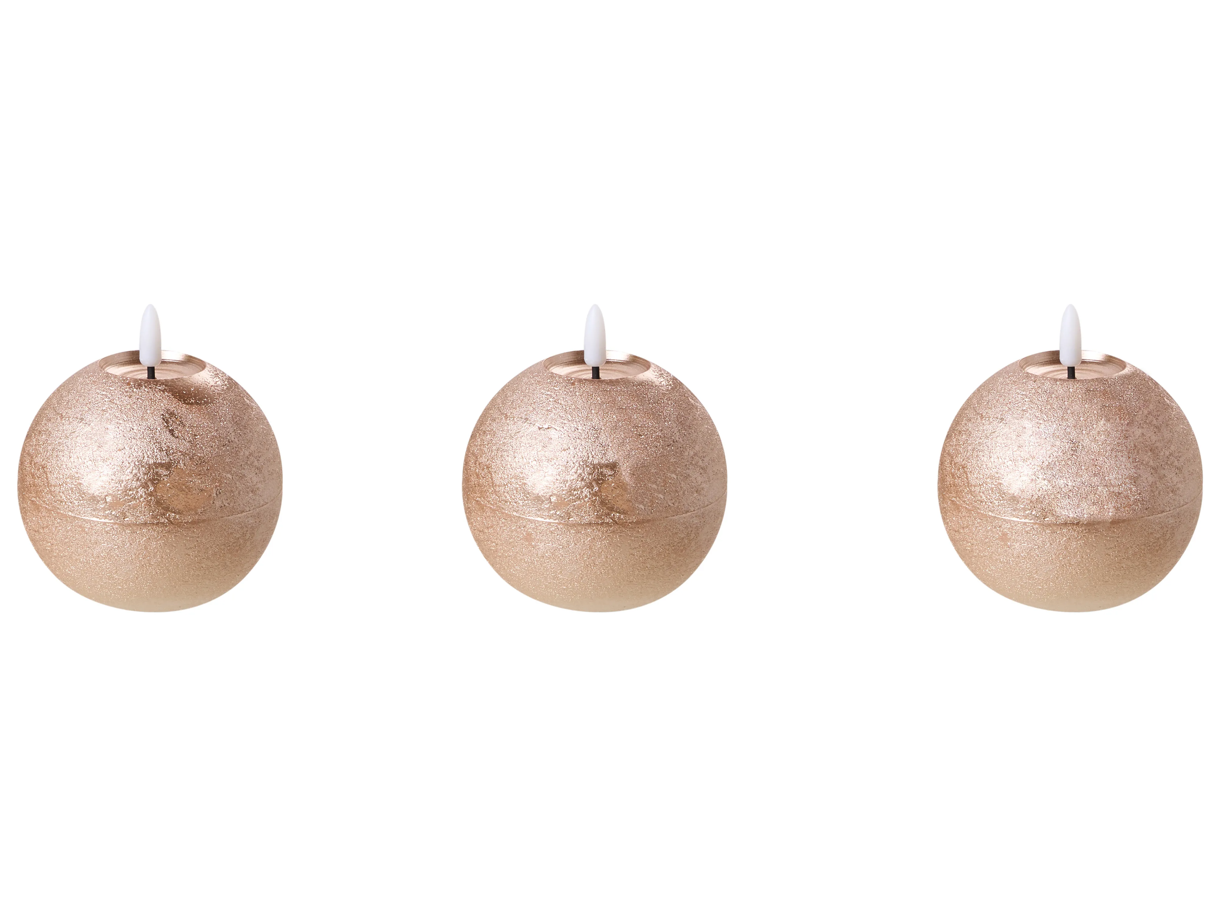 Set van 3 LED kaarsen AMBROSIA 11 cm Goud