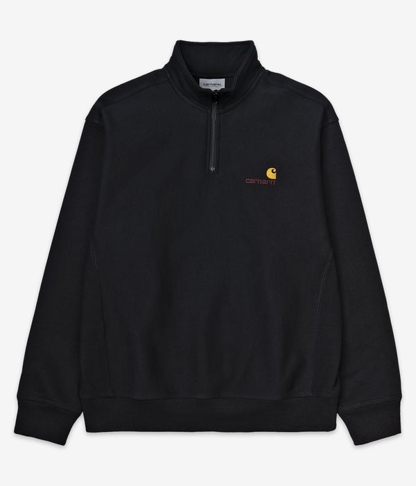 Carhartt WIP American Script Half Zip Sweatshirt (black)