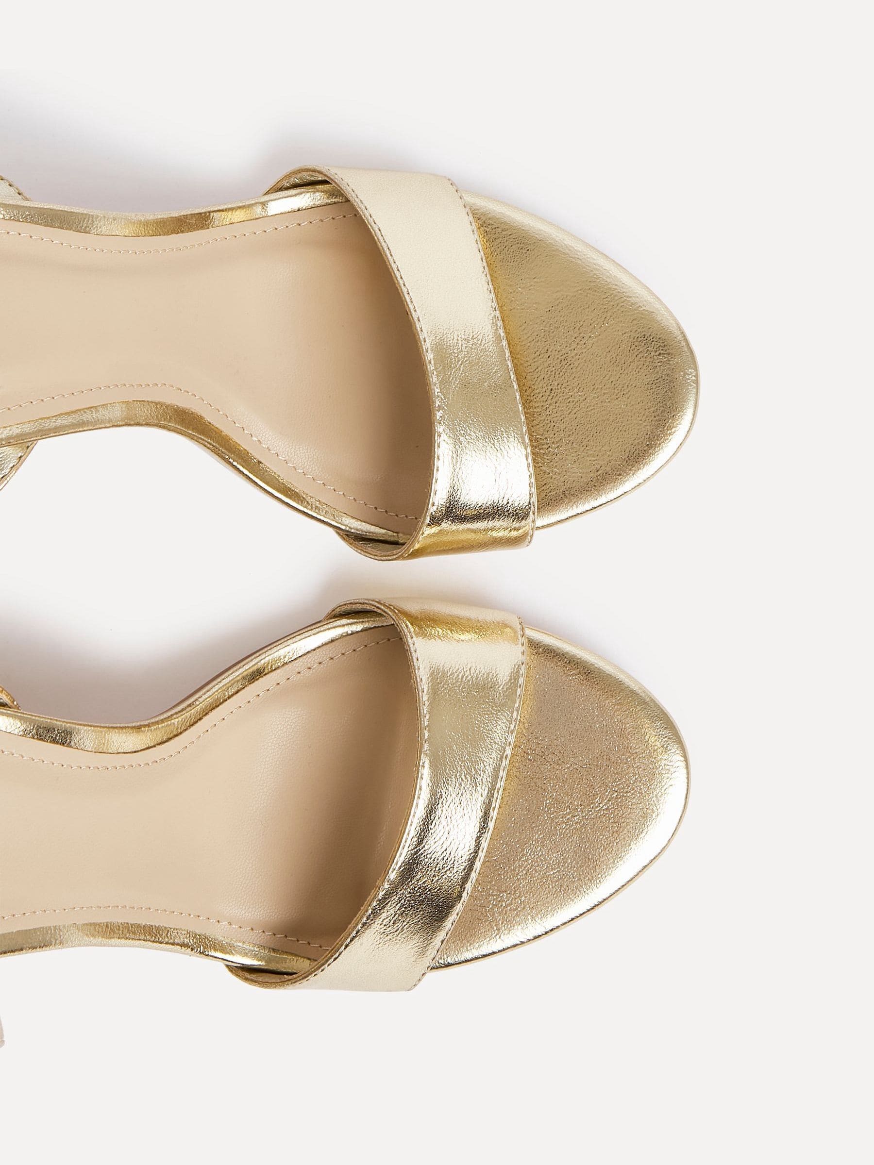 Goud - Linzi Trance Block Heel Sandals