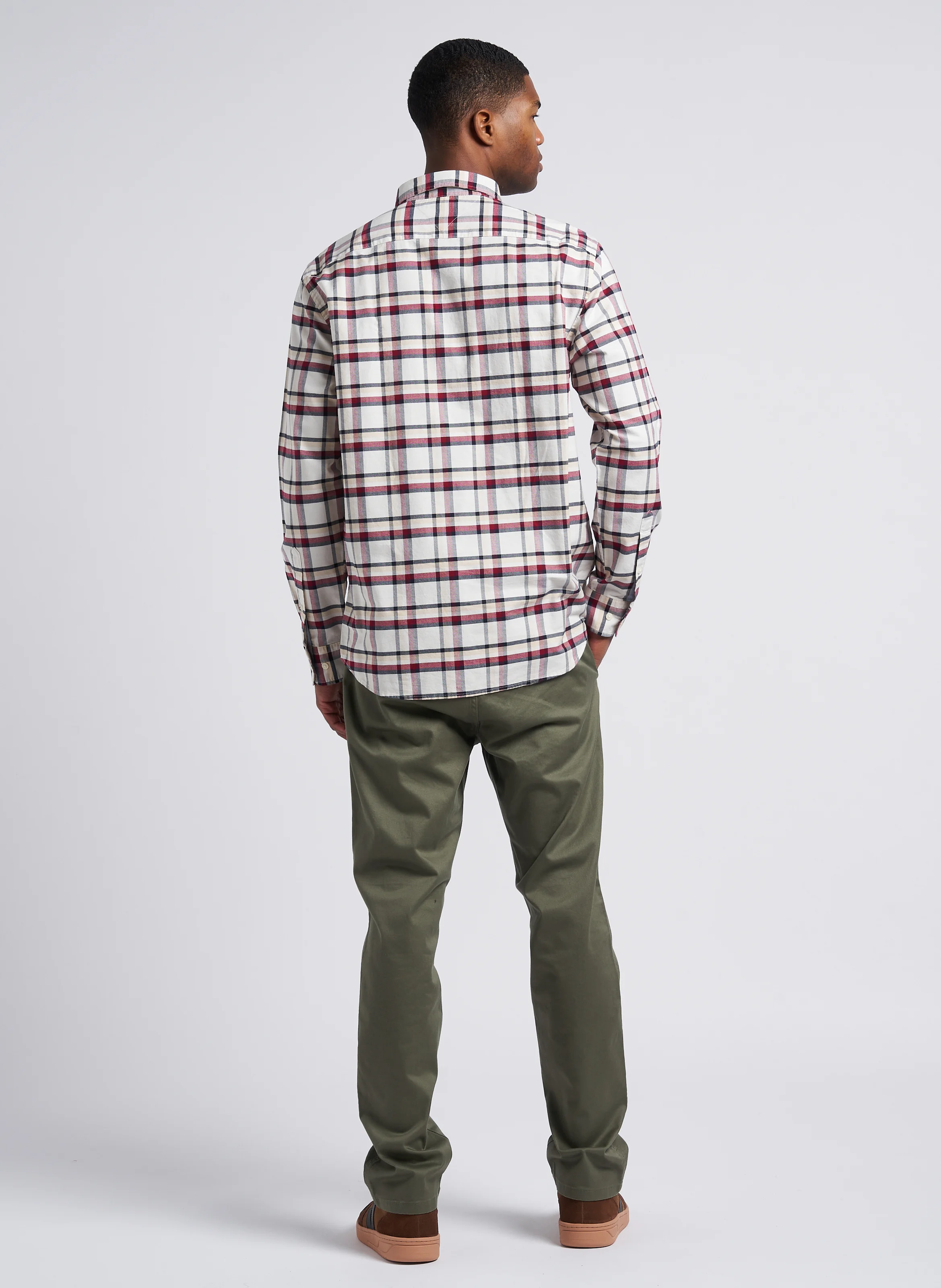 Pantalon chino slim-fit en coton stretch | Kaki
