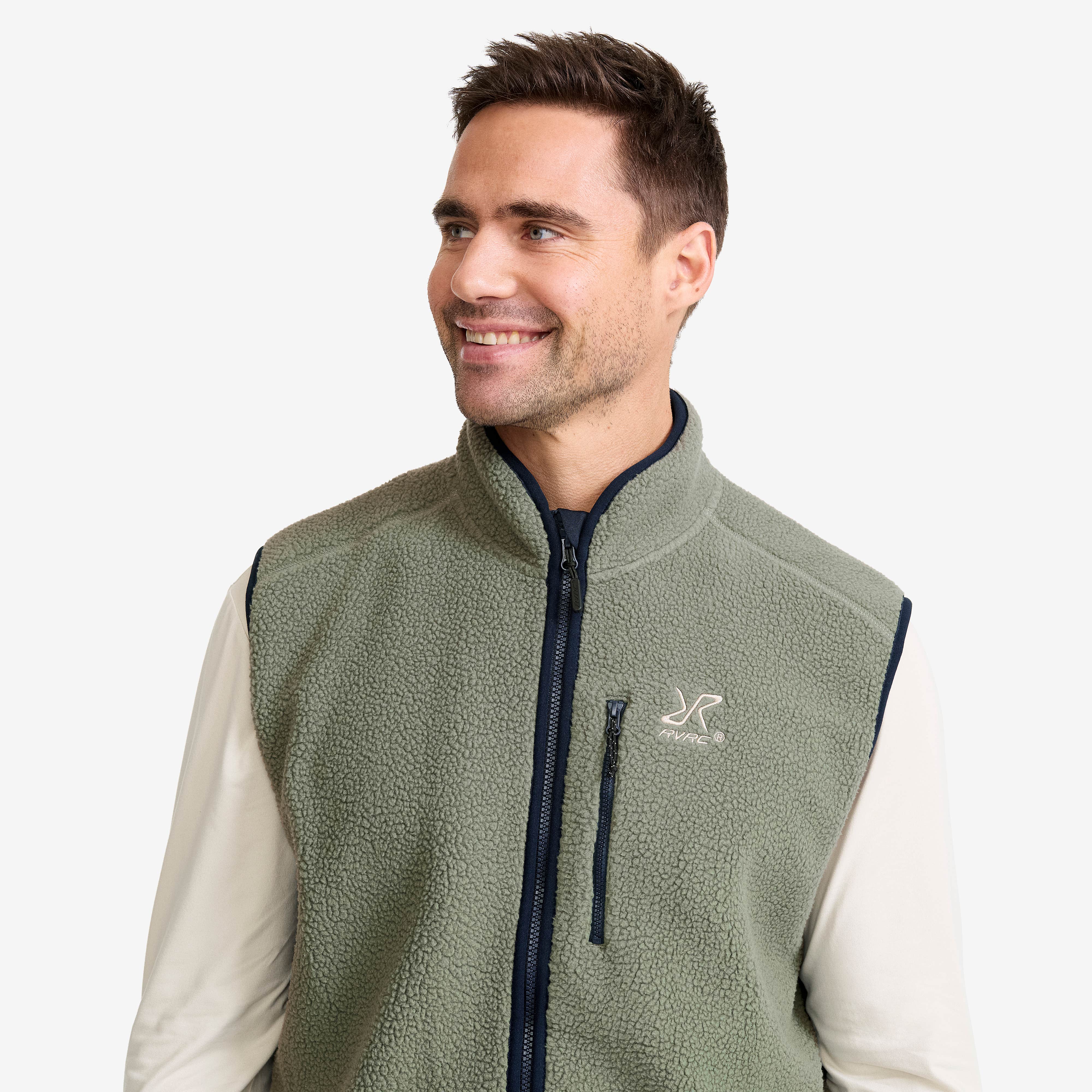 Canyon Full-zip Pile Fleece Vest Herre Castor Gray/Navy