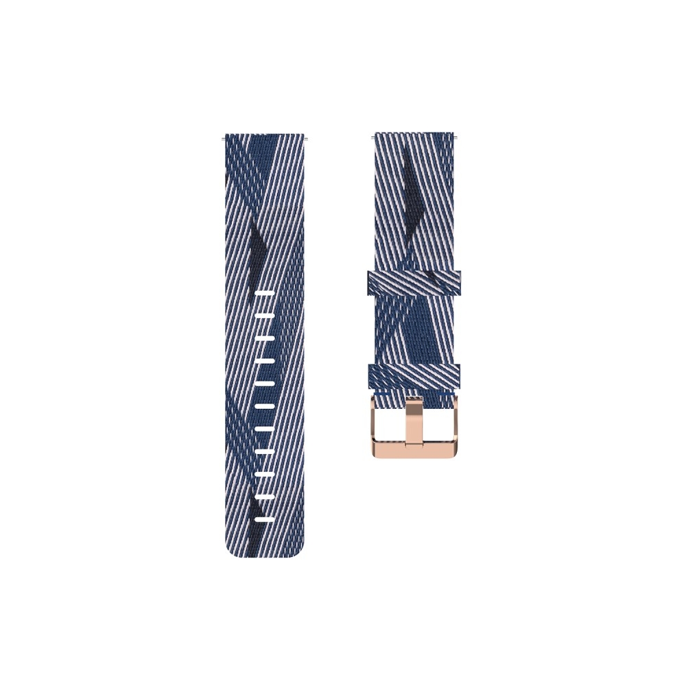 (Gr. M) Fitbit Versa / Versa 2 / Versa Lite Nylon Stoff Ersatz Armband (Gelenkumfang 165-225 mm) - Blau / Weiss