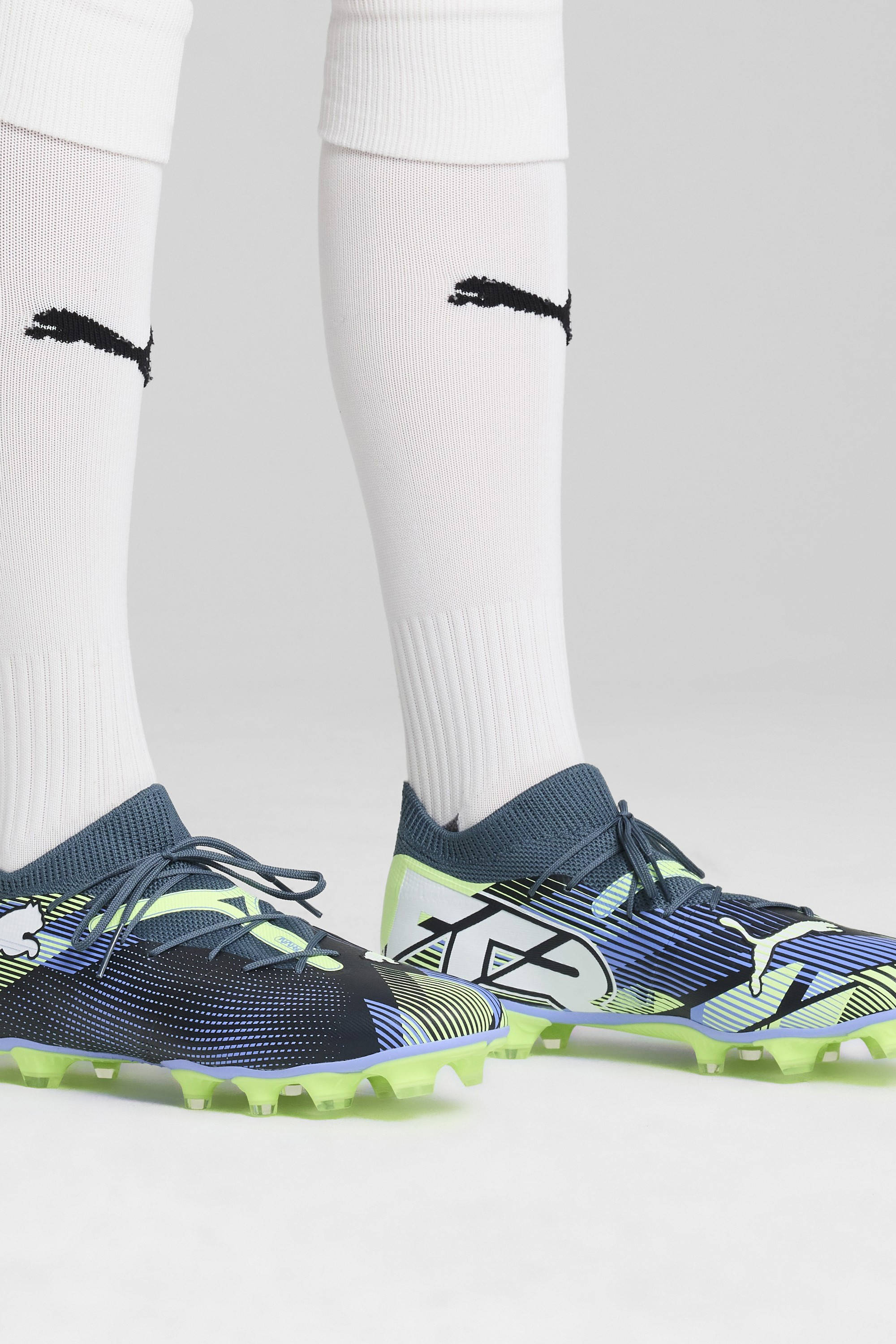 Puma Future 7 Match  senior voetbalschoenen grijs/wit/felgroen