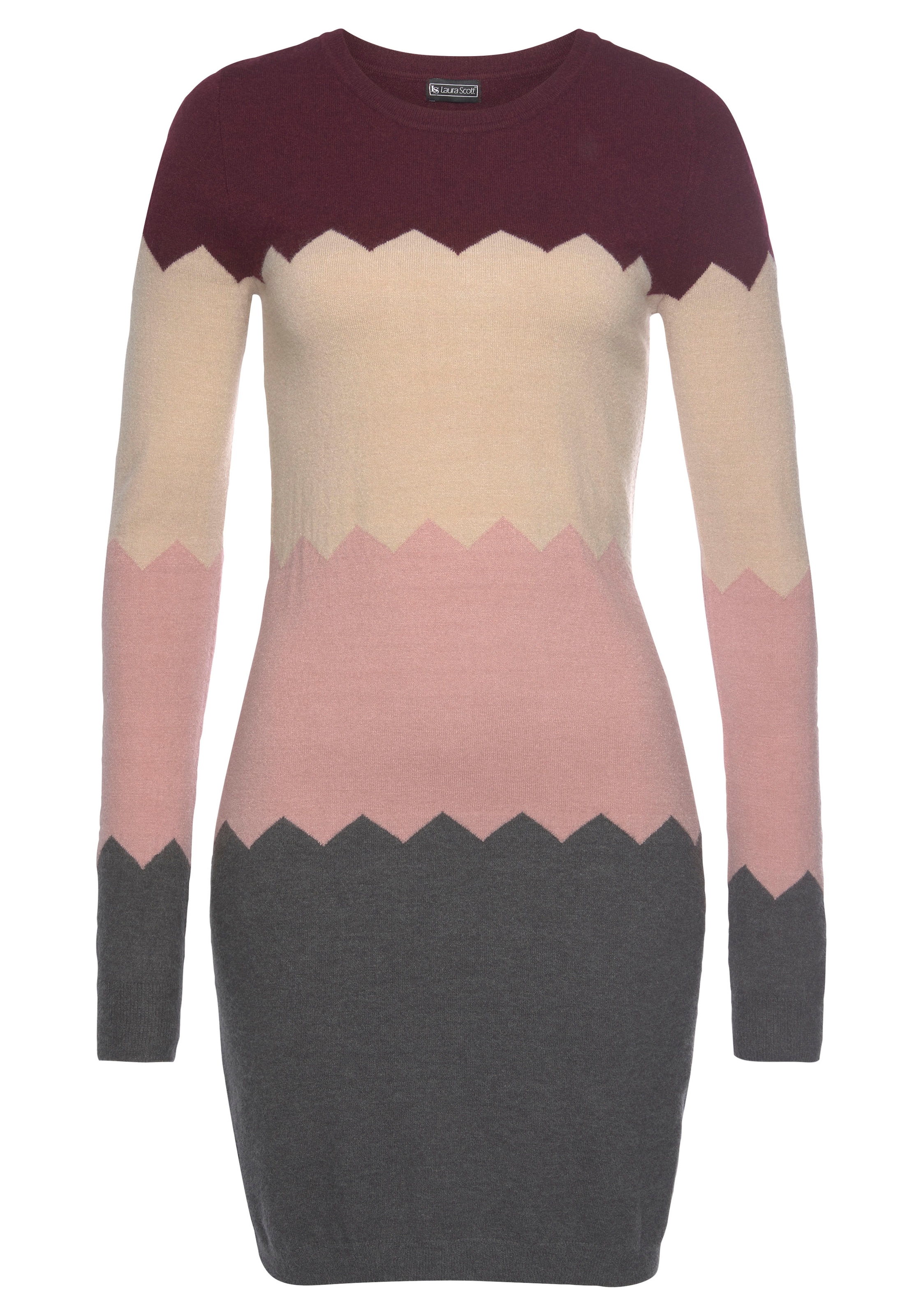 Laura Scott Strickkleid figurbetont, mit besonderem Streifenmuster