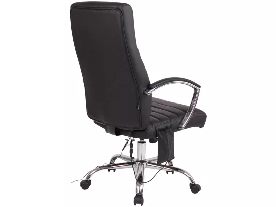 Chaise de bureau - Similicuir & Métal chromé - Noir - Valais