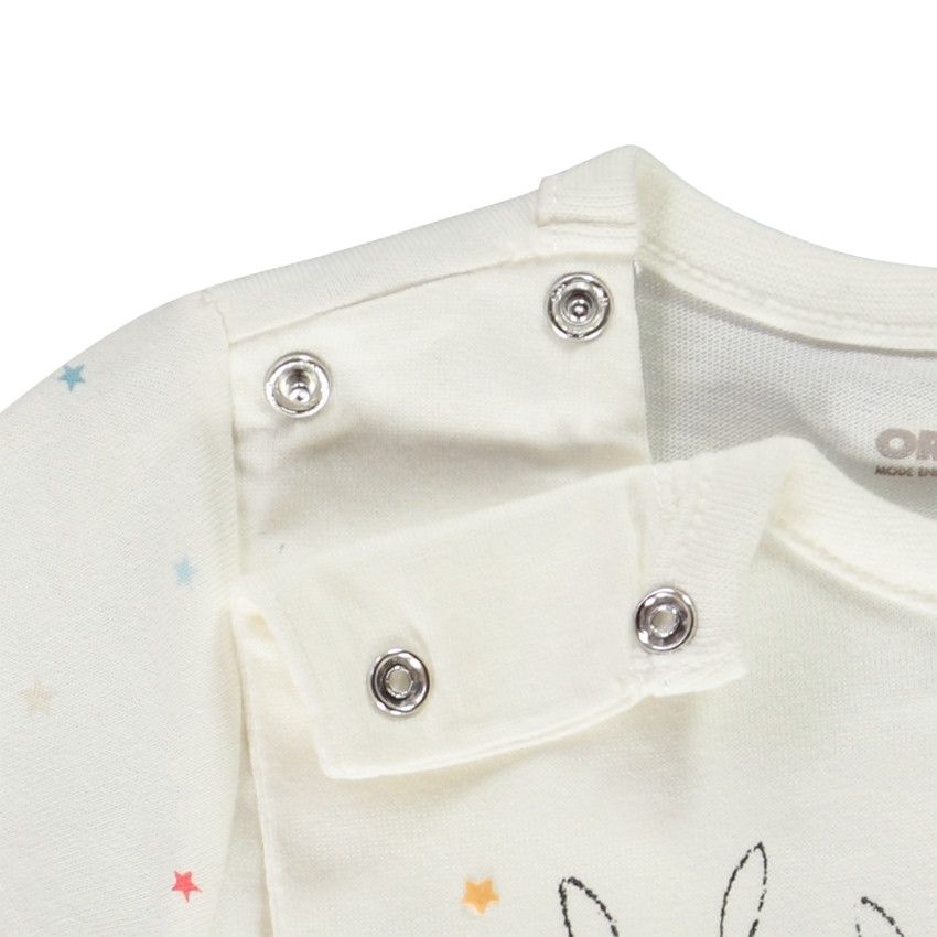 Dors-bien en jersey avec print lapins pour bébé garçon - Ecru